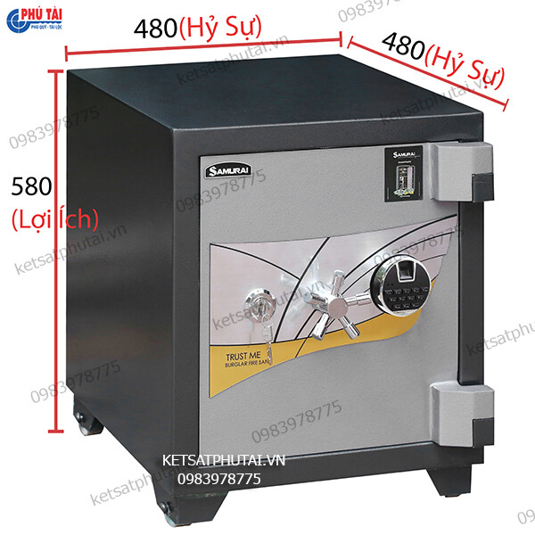 Két sắt Samurai MF25 khóa vân tay điện tử